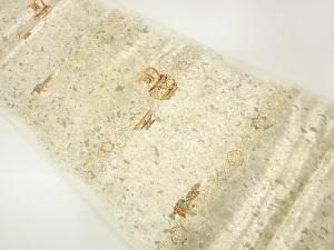 花鳥更紗模様織出し袋帯